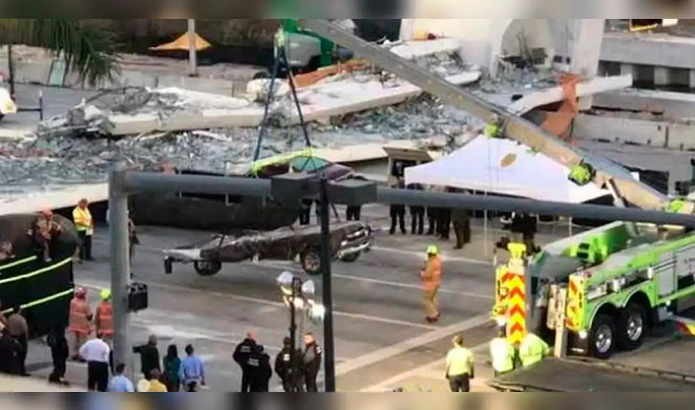 Estados Unidos: así terminaron los vehículos bajo el puente que colapsó en Miami [VIDEO]