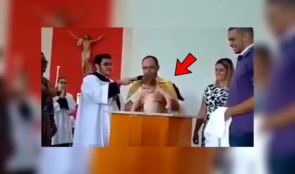 Facebook viral: sacerdote sumerge en agua bendita a bebé y este tiene inesperada reacción