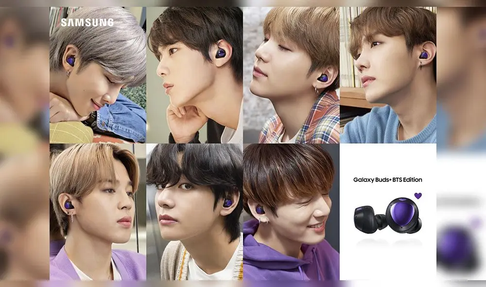 Photocards de BTS en el Galaxy Buds+ de Samsung