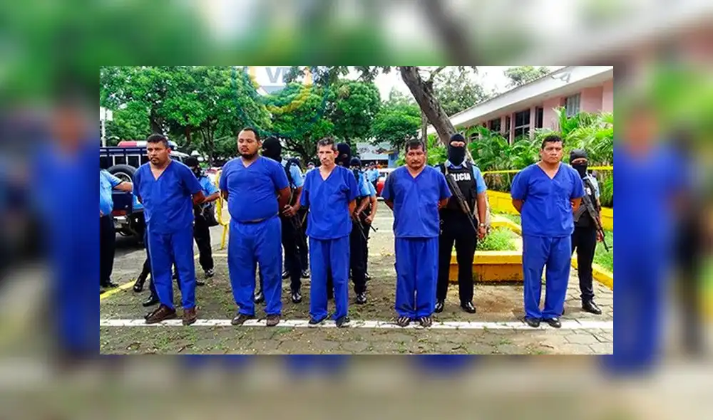 Miembros de la banda de Sarria, capturados por la policía de Nicaragua.
