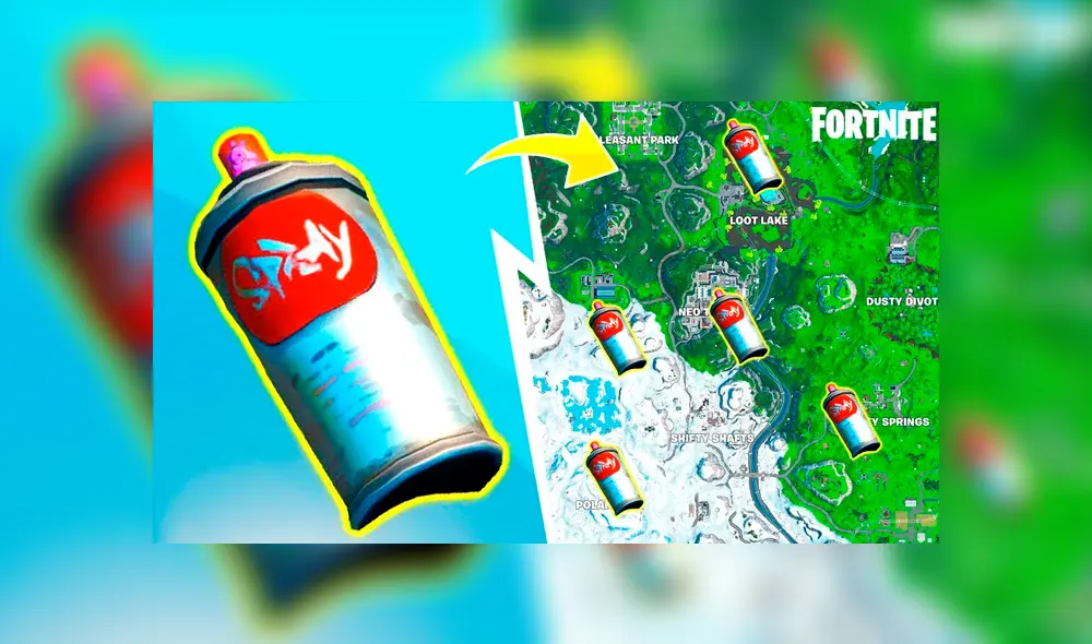 Todos los botes de spray perdidos en el mapa de Fortnite para completar el desafío de Dispara y Pinta de la semana 2 en la temporada 10 del videojuego.