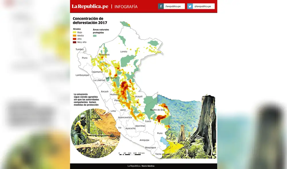 Concentración de deforestación en el 2017