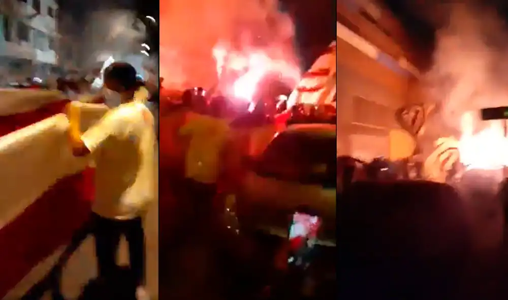 Universitario: video muestra a hinchas que no respetaron toque de queda. Captura Facebook Universitario: video muestra a hinchas que no respetaron toque de queda. Captura Facebook