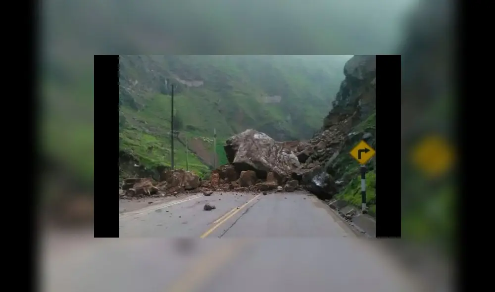 Caída de rocas provoca el cierre de la Carretera Central