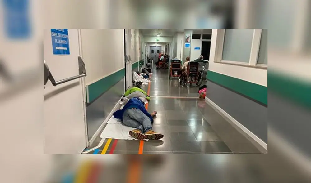 Pasillo del Hospital Infanta Leonor, en Madrid. Foto: captura