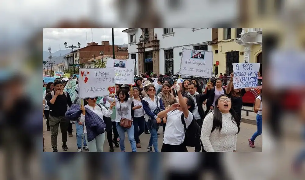 Cusqueños marcharán hoy contra corrupción y pedido de asilo de Alan García