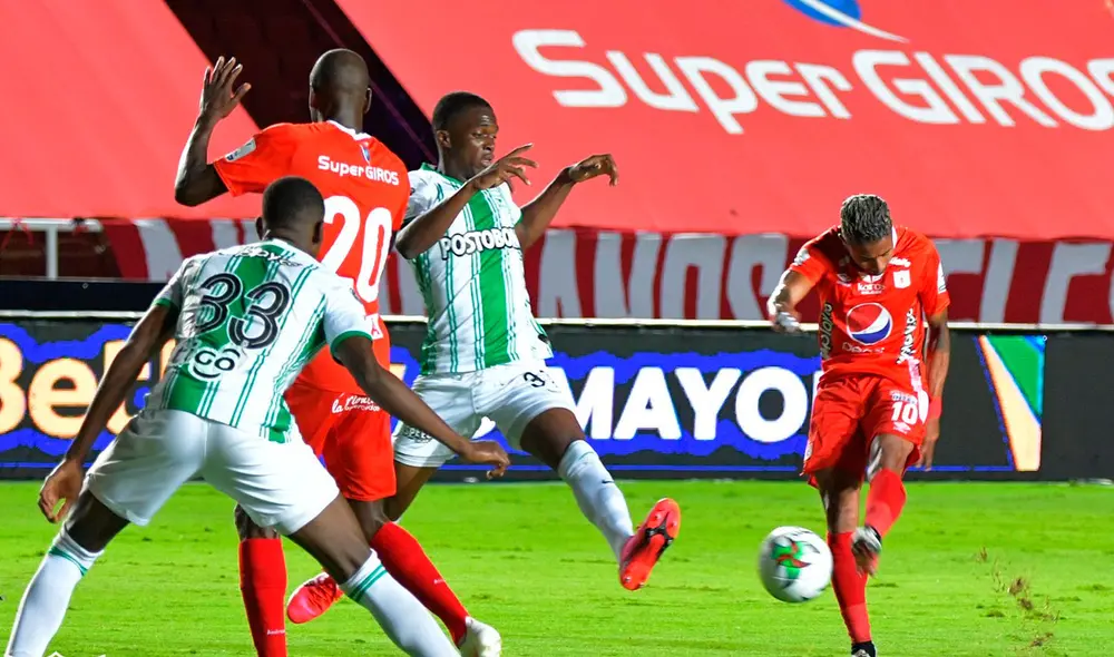 Atlético Nacional y América de Cali juegan este sábado por la ida de los cuartos de final de la Liga BetPlay 2020. Foto: Twitter / @AmericadeCali