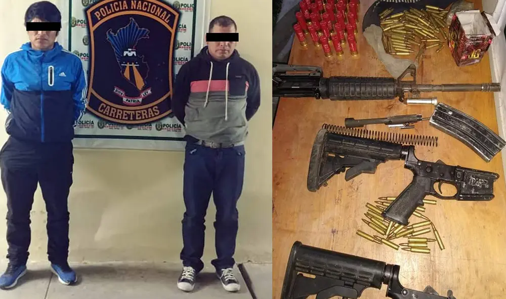 Detenidos con armas de fuego, fueron enviados a la cárcel, tras ser sentenciados a 8 años y 8 meses de prisión.  Foto: PNP