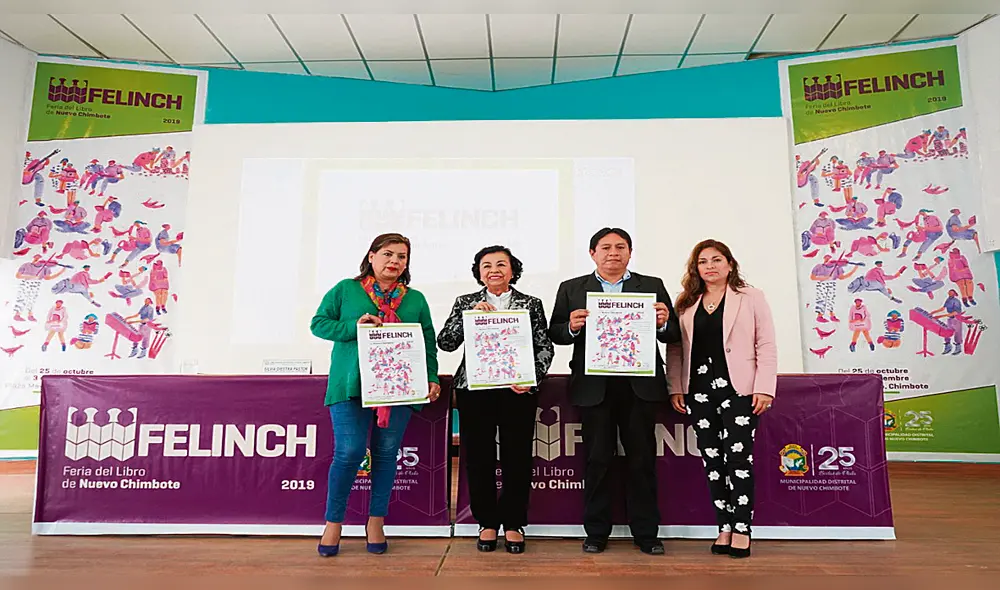 Cita. Organizadores muestran afiche de la feria del libro. Cita. Organizadores muestran afiche de la feria del libro.