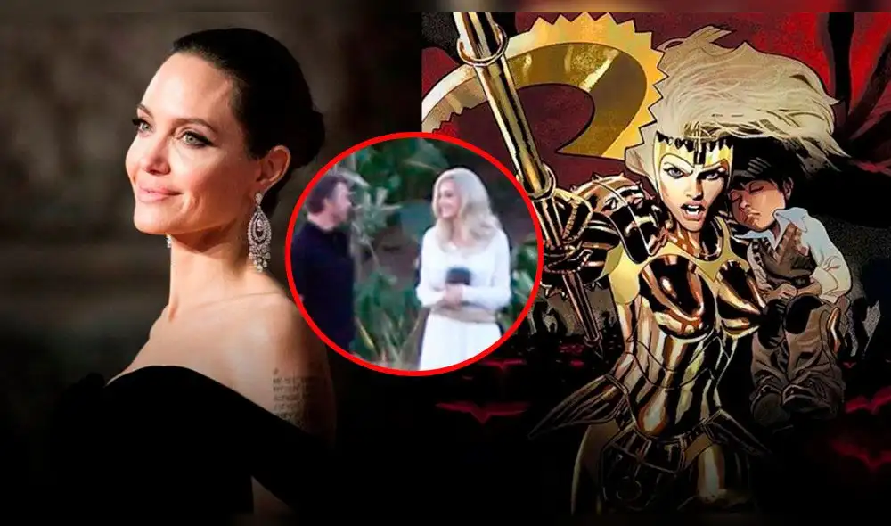 Angelina Jolie fue vista en el set de Los Eternos. Foto: Twitter
