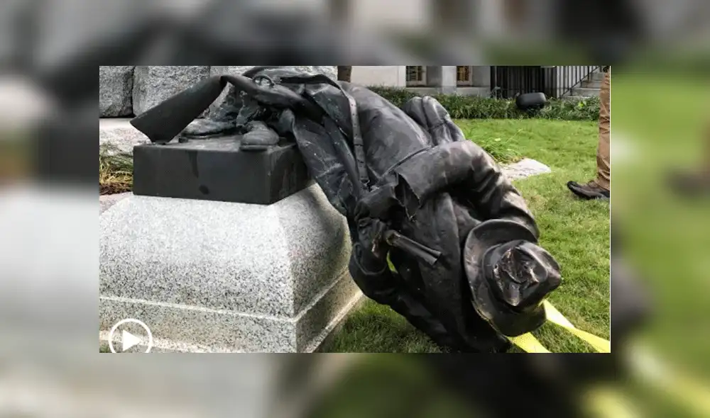 Manifestantes destruyen histórica estatua durante protesta contra el racismo [VIDEO]
