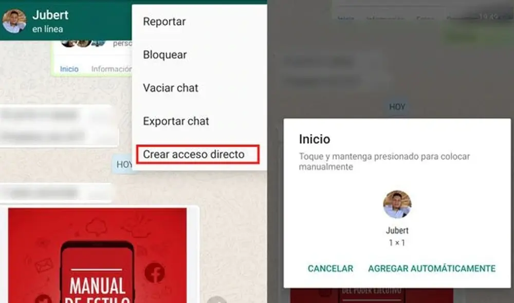 Acceso directo desde el mismo WhatsApp.