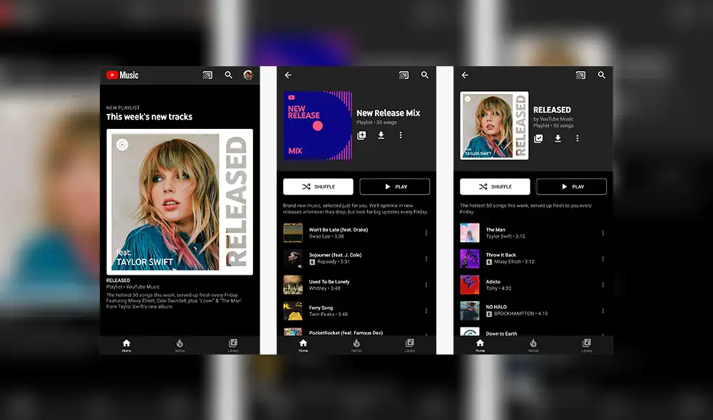 Nueva lista de reproducción con lanzamientos de la semana.