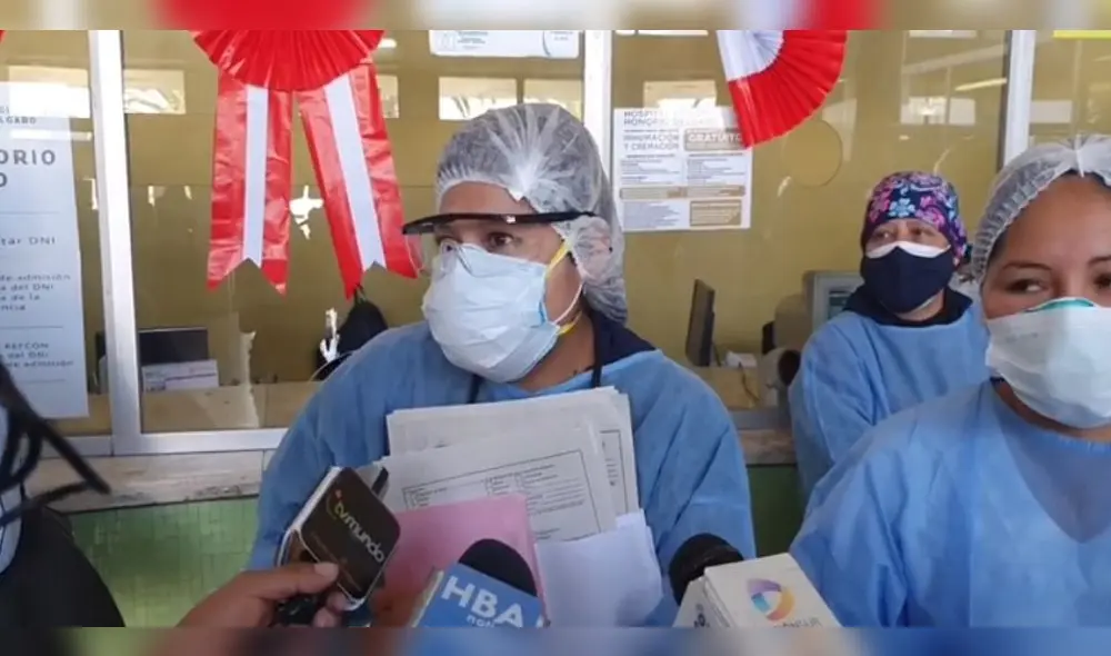 Los trabajadores, incluidos algunos CAS, protestaron este martes. Foto: captura de video HBA Noticias