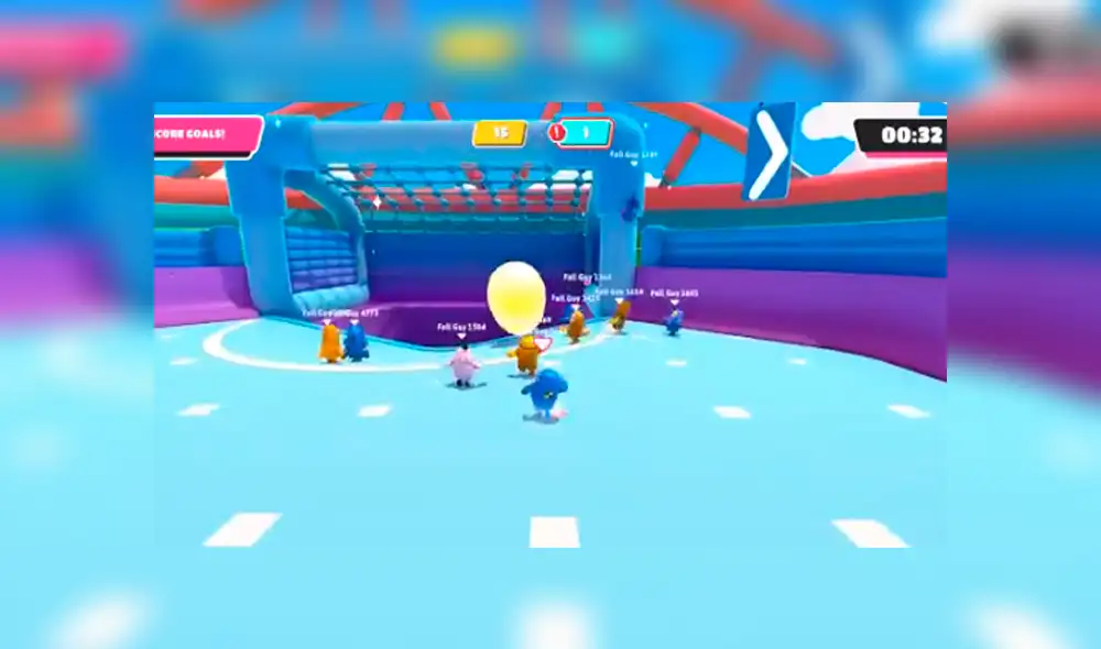 El equipo azul de Fall Guys empezó a hacer autogoles. Foto: Captura / Twitter.