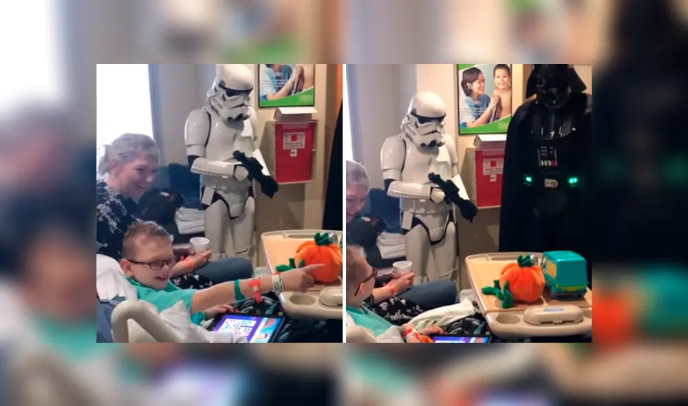 Antes de entrar a su cuarta cirugía del cerebro, el niño pudo ver a sus personajes favoritos. Foto: captura Antes de entrar a su cuarta cirugía del cerebro, el niño pudo ver a sus personajes favoritos. Foto: captura