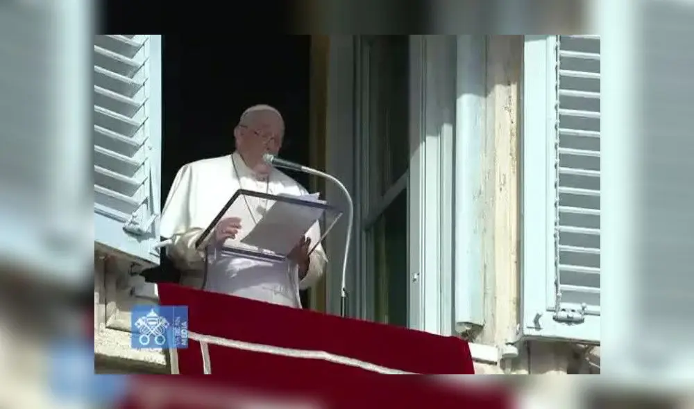 Hoy domingo, el Papa Francisco después del Rezo del Ángelus desde la Plaza de San Pedro, en Roma se pronunció sobre el Perú. Foto: captura video El Vaticano Hoy domingo, el Papa Francisco después del Rezo del Ángelus desde la Plaza de San Pedro, en Roma se pronunció sobre el Perú. Foto: captura video El Vaticano