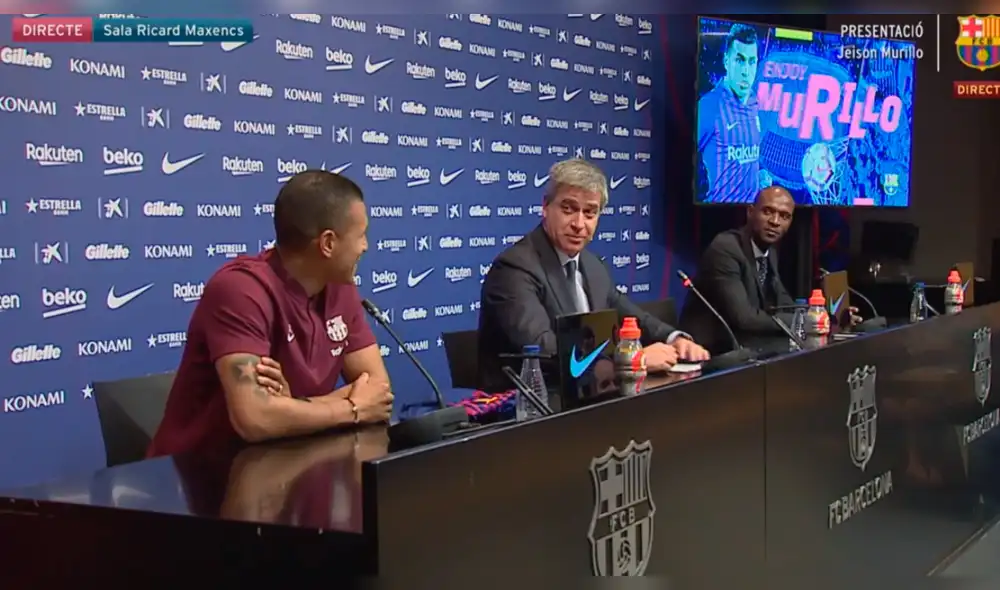 Barcelona presentó a Jeison Murillo y pasó momento vergonzoso ante la prensa [VIDEO]