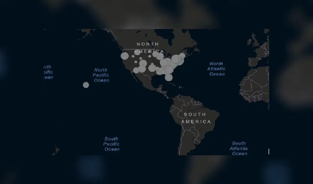 Mapa de la Universidad Johns Hopkins. Foto: Captura. Mapa de la Universidad Johns Hopkins. Foto: Captura.