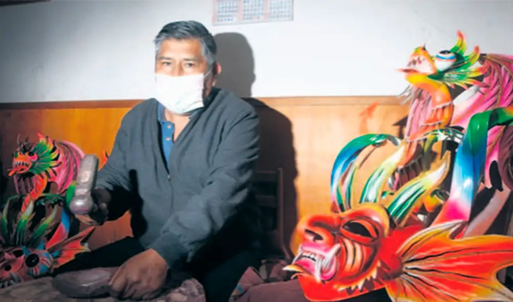 Carlos Saraza, maestro mascarero
de Chucuito, Puno. (Foto: Juan Carlos Cisneros)