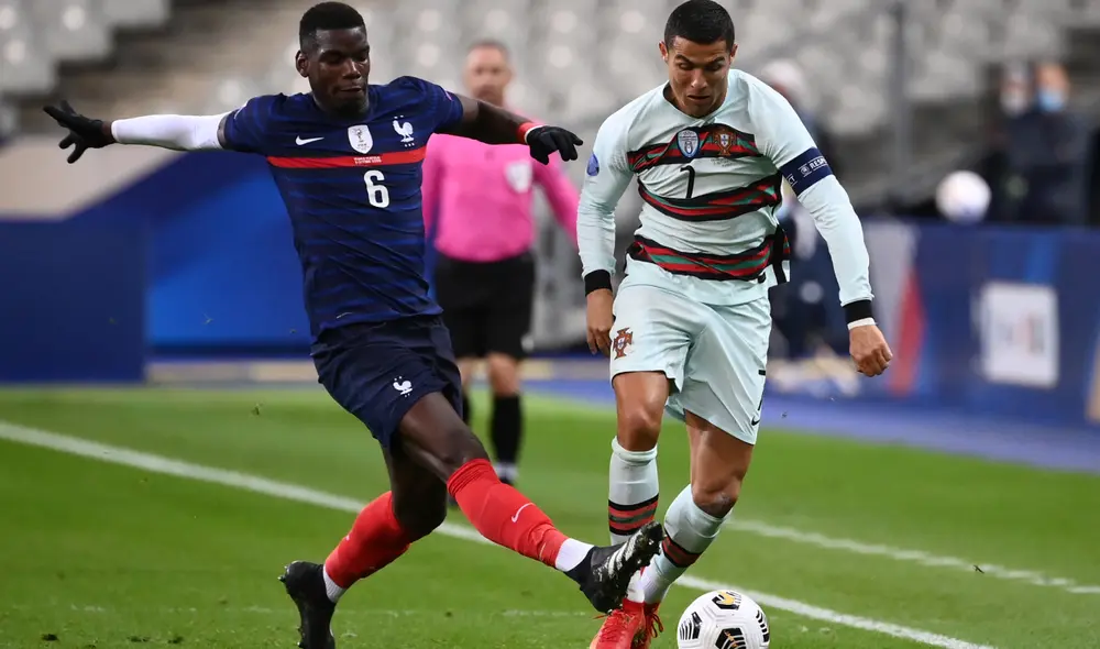 Cristiano Ronaldo y Paul Pogba disputando un balón. Foto: AFP Cristiano Ronaldo y Paul Pogba disputando un balón. Foto: AFP