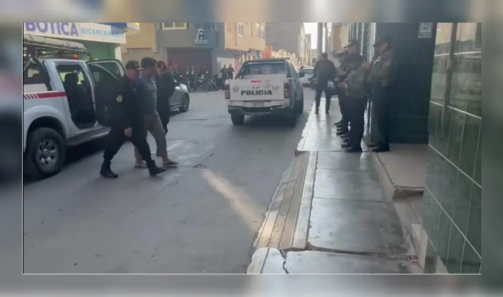 El detenido fue trasladado a la comisaría César Llatas. Foto: captura video/ PNP
