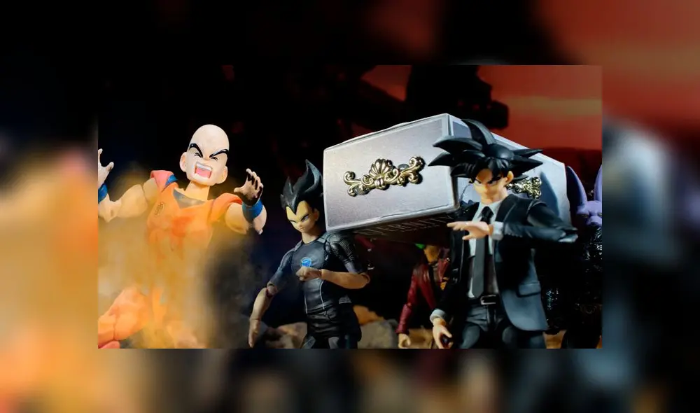 Desliza las imágenes para ver la peculiar parodia hecha sobre la muerte de Krillin en Dragon Ball Super con el meme de los africanos bailando con un ataúd. Foto: YouTube/Stop Motion History