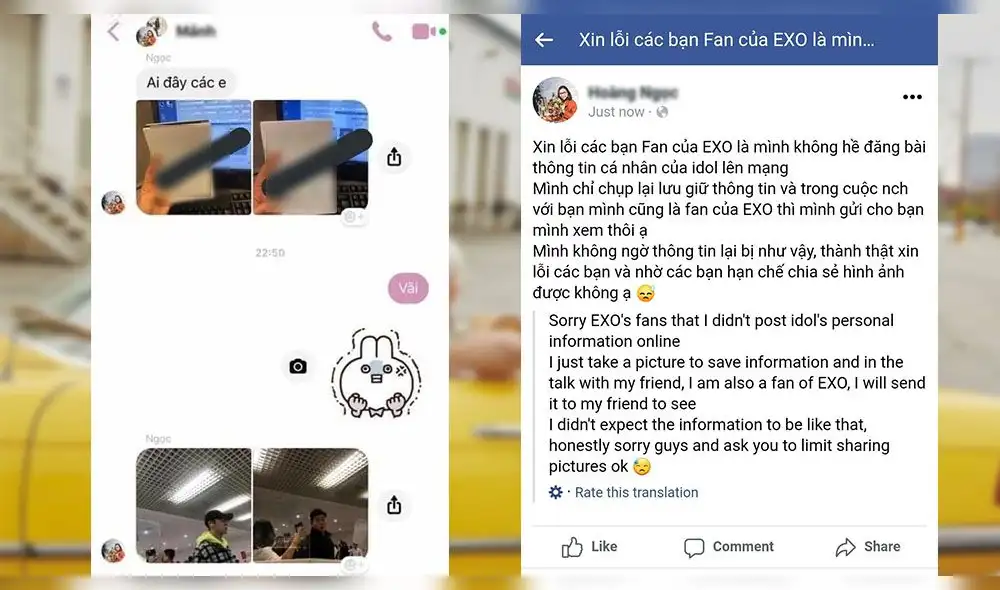 Trabajadora de aeropuerto de Vietnam tomó fotografías a los pasaportes de Chanyeol y Sehun. Luego pidió disculpas.