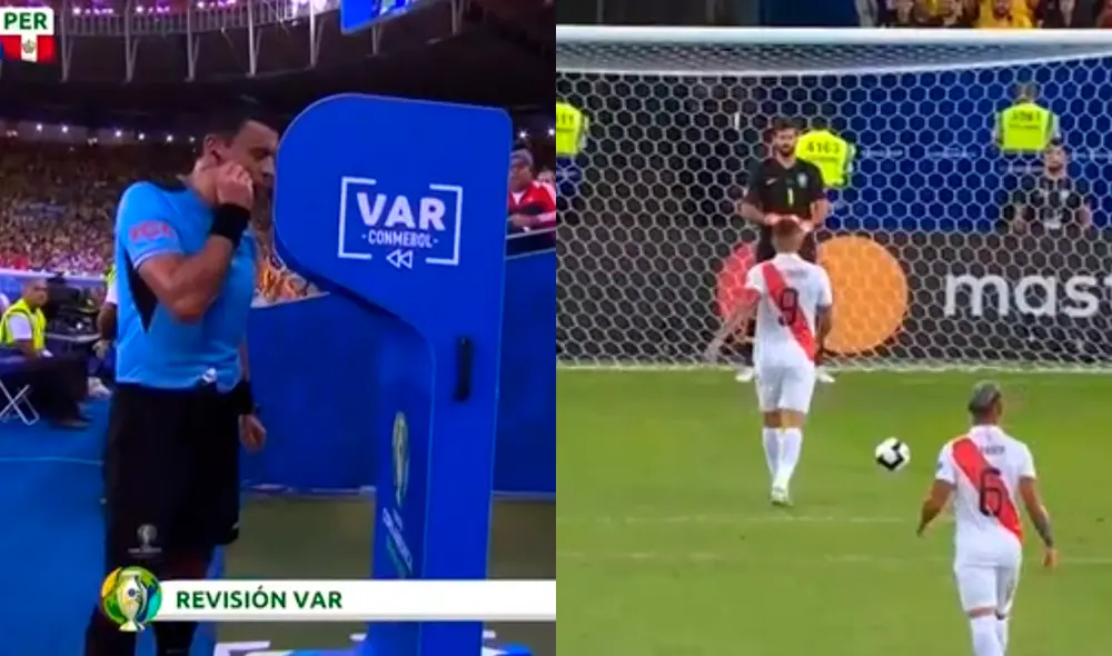 Pese a claridad en la mano de Thiago, árbitro Tobar revisó VAR. Foto: Captura.
