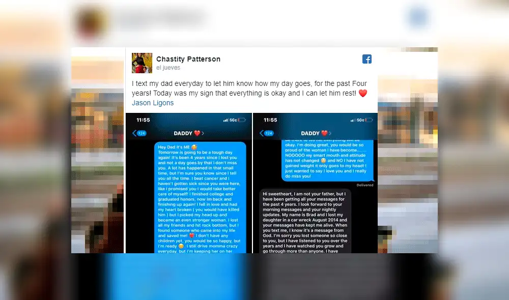 Envía mensajes a su padre fallecido y de repente recibe desconcertante respuesta [FOTOS]
