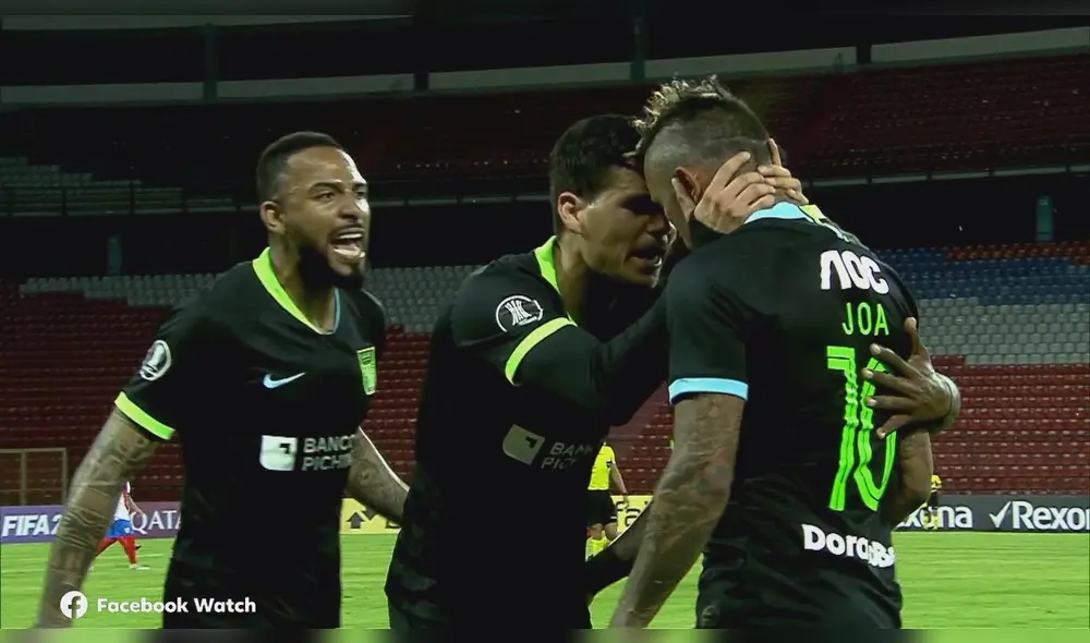 Joazhiño Arroé marcó su primer gol en esta Copa Libertadores. Foto: Captura de TV/Fox Sports. Joazhiño Arroé marcó su primer gol en esta Copa Libertadores. Foto: Captura de TV/Fox Sports.