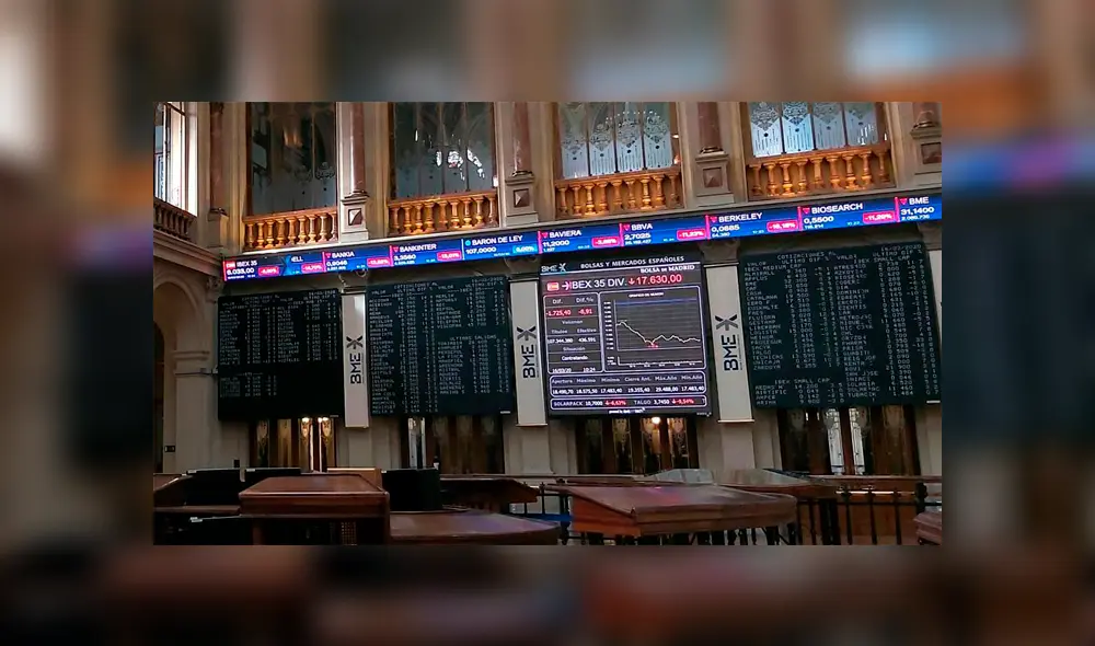 La bolsa de valores de España, Ibex 35, registró una nueva caída de hasta el 3,44% al cierre de la jornada de hoy. Foto: EFE. La bolsa de valores de España, Ibex 35, registró una nueva caída de hasta el 3,44% al cierre de la jornada de hoy. Foto: EFE.