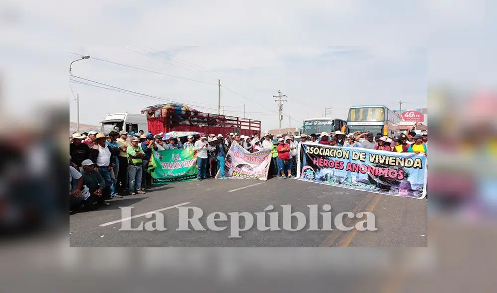 Pobladores habían bloqueado el kilómetro 48 de la Panamericana Sur.