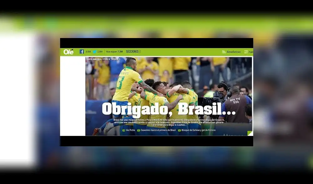 Perú vs. Brasil por Copa América 2019: Así informó la prensa internacional