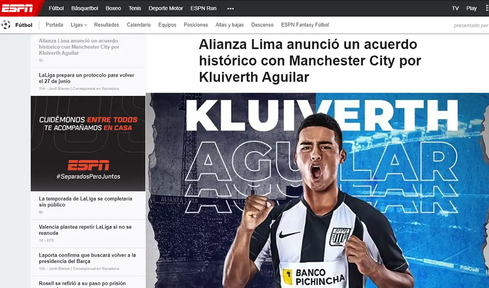 La prensa internacional destacó el pase de Kluiverth Aguilar al Manchester City. La prensa internacional destacó el pase de Kluiverth Aguilar al Manchester City.