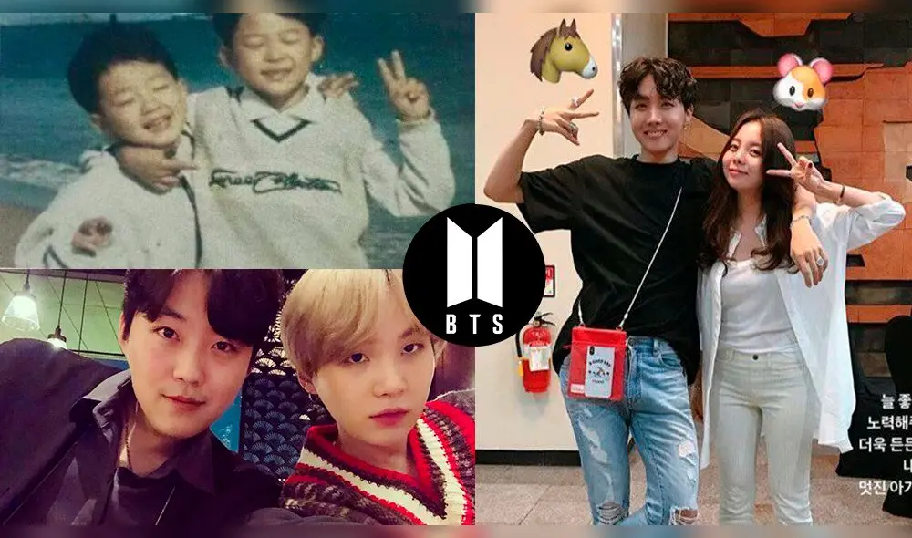 Integrantes de BTS y sus hermanos.