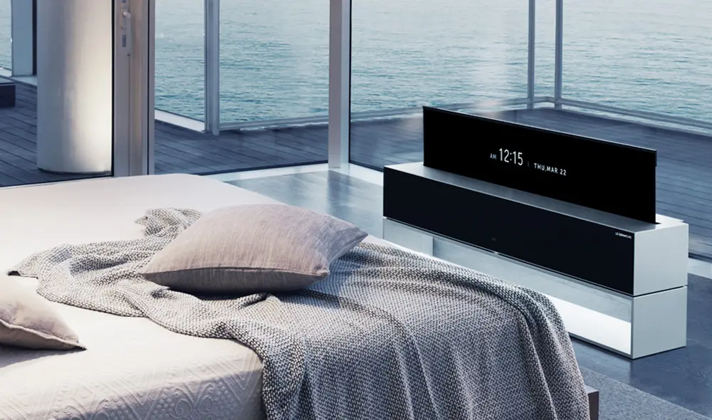 El modo vista de líneas se puede usar para ver elementos como la hora. Foto: LG