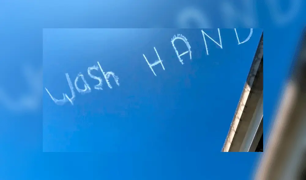 “Lávense las manos”: el mensaje escrito por un avión para prevenir el coronavirus [VIDEO]