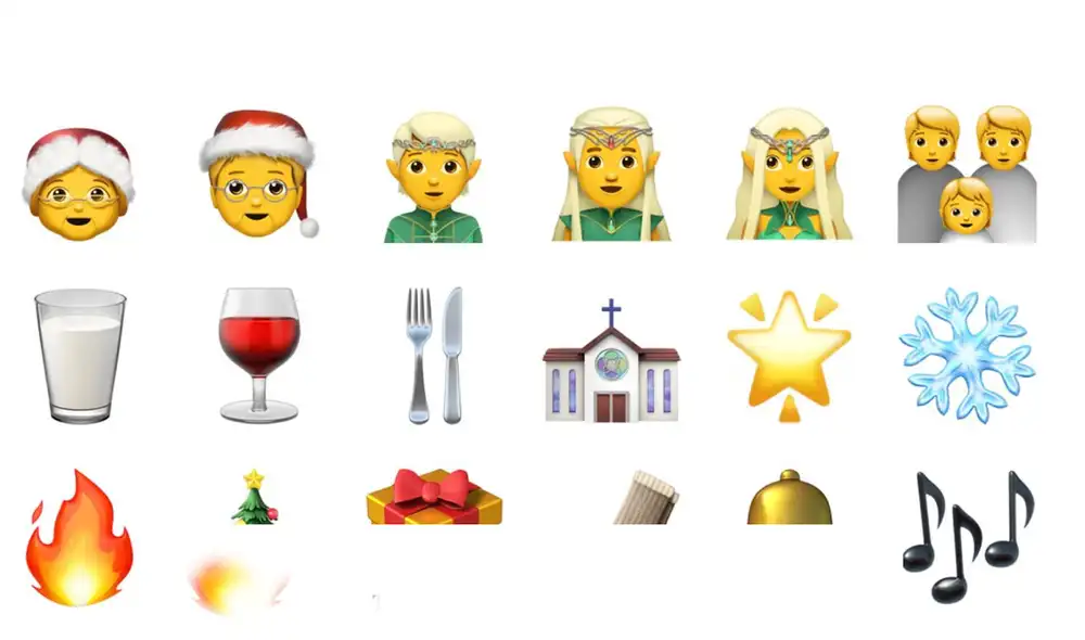 Papá Noel, Árbol de Navidad y Elfo son algunos de los emojis de WhatsApp. Foto: Trecebits