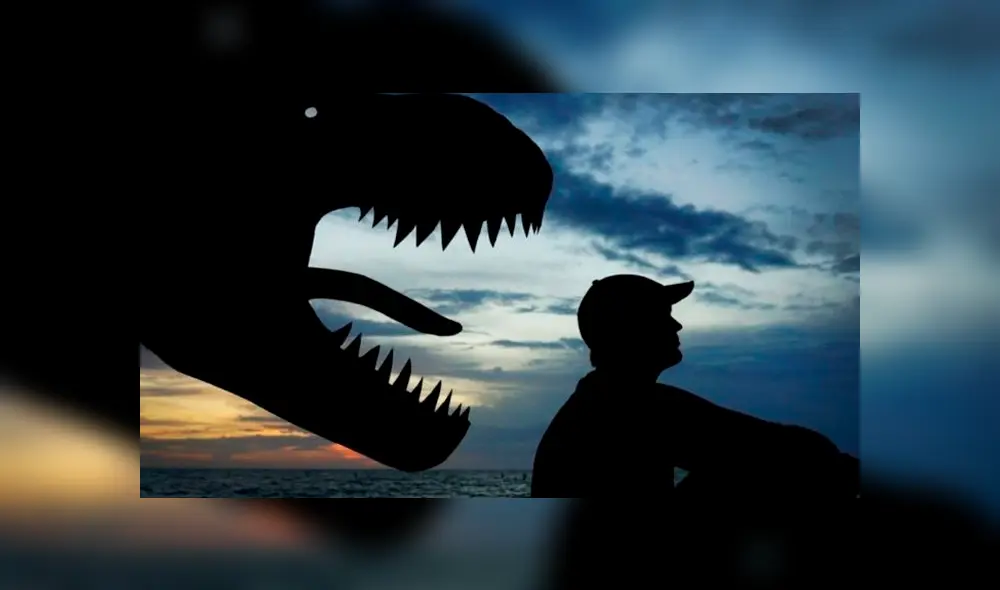 El fotógrafo dio rienda suelta a su imaginación y compartió esta foto de la silueta de un enorme dinosaurio. Foto: John Marshall / Facebook