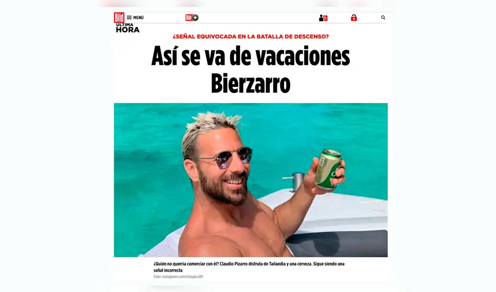 Claudio Pizarro: directivo del Werder Bremen criticó la actitud del peruano al posar con una cerveza cuando el equipo pelea el descenso.