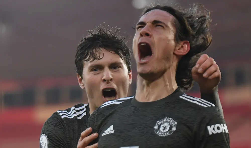 Edinson Cavani fue el héroe del Manchester United al anotar un doblete y realizar una asistencia en el triunfo por 3-2 ante Southampton. Foto: EFE/V. Edinson Cavani fue el héroe del Manchester United al anotar un doblete y realizar una asistencia en el triunfo por 3-2 ante Southampton. Foto: EFE/V.