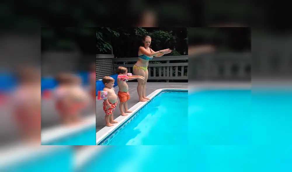 Facebook viral: niño realiza particular 'clavado' en piscina y hace reír a su familia [VIDEO] 