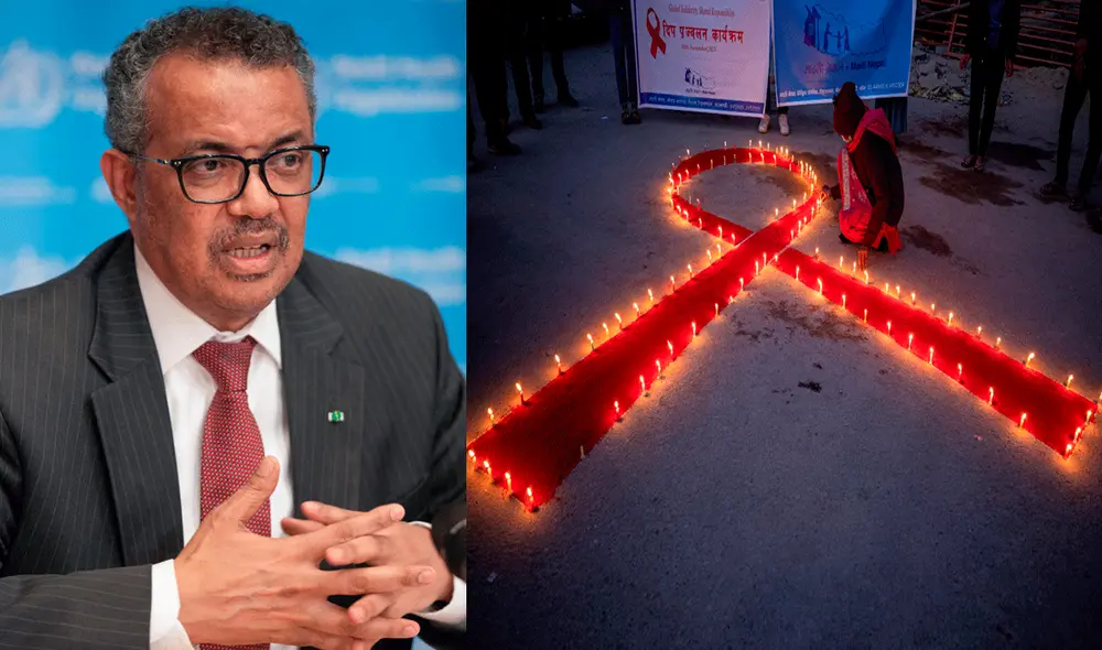 Tedros Adhanom Ghebreyesus, director de la OMS, mencionó "increíbles progresos" en la lucha contra el VIH / sida en los últimos 10 años. Foto: composición AFP / EFE