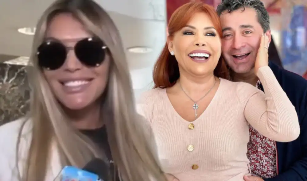 Jessica Newton lanzó dardo a Magaly Medina tras emitir un ampay de su yerno Deyvis Orosco. Foto: composición/captura Willax/Magaly Medina/Instagram