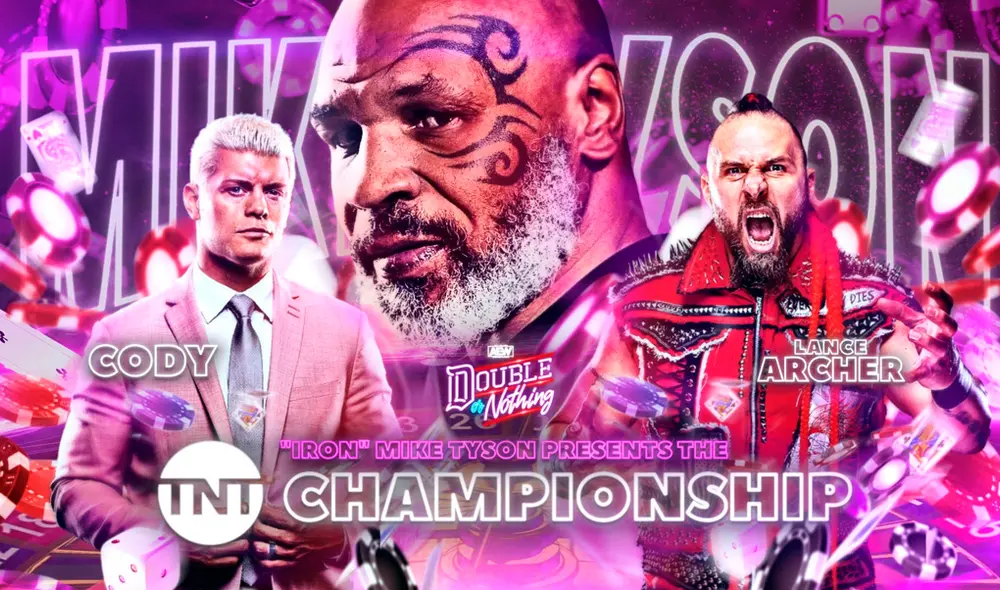Mike Tyson presentará la lucha entre Cody Rhodes y Lance Archer por el título TNT. Foto: AEW