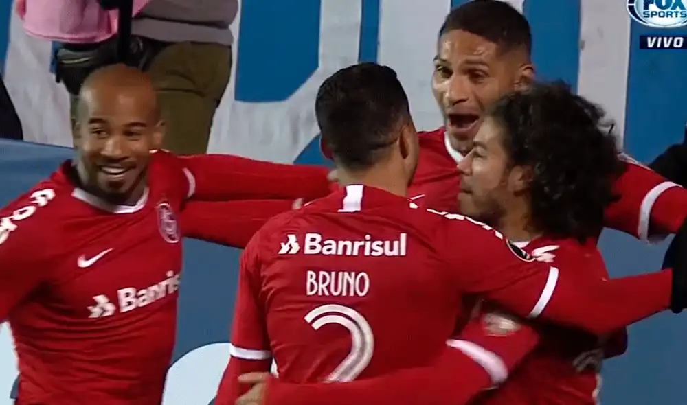 Paolo Guerrero marcó el único gol del partido entre Internacional vs. Nacional por la ida de los octavos de final de la Copa Libertadores 2019. | Foto: Fox Sports Paolo Guerrero marcó el único gol del partido entre Internacional vs. Nacional por la ida de los octavos de final de la Copa Libertadores 2019. | Foto: Fox Sports