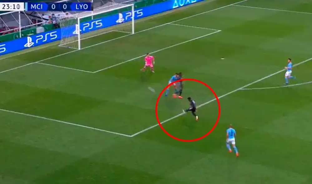 Gol Cornet en el Manchester City vs. Lyon por la Champions League. Crédito O2TV Sport