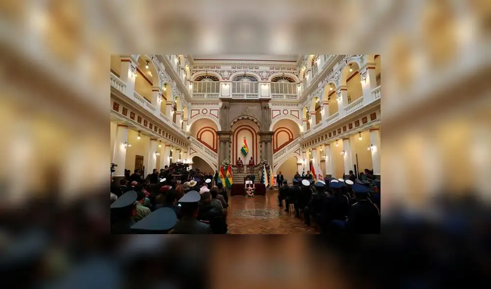 Desde el Palacio Quemado, en La Paz, Jeanine Áñez aseguró que en el país "no hay golpe de Estado". Foto: EFE Desde el Palacio Quemado, en La Paz, Jeanine Áñez aseguró que en el país "no hay golpe de Estado". Foto: EFE