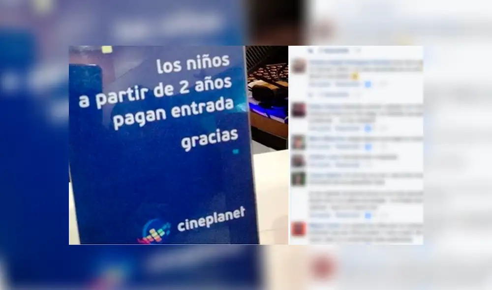 Polémica en Facebook por cobro de entradas al cine a niños mayores de 2 años